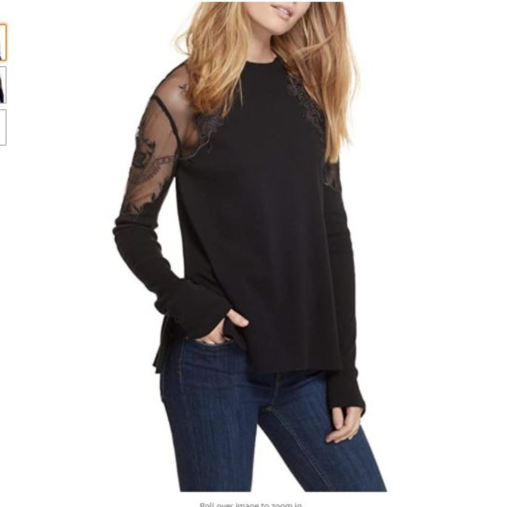 FREE PEOPLE DANIELLA TOP BLACK - SMALL